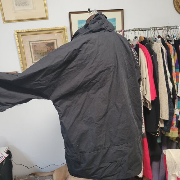 Vintage 90's Oversized Skif Black Cowl Neck Cotton Top - Picture 8 of 10